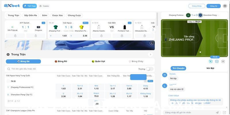 Các loại kèo trong cá cược thể thao 8xbet